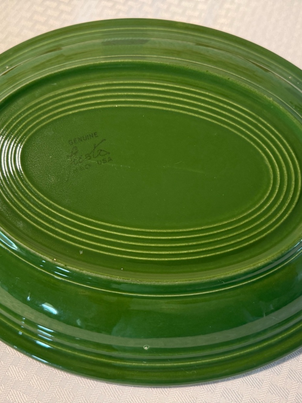 Fiesta Vintage Green Oval Ceramic Serving Platter - Picture 2 of 3